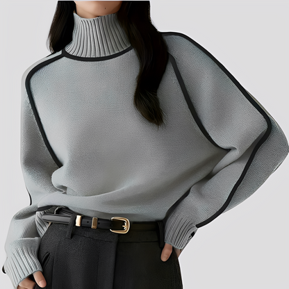 Azalea - Women's sweater with wide and elegant turtleneck collar