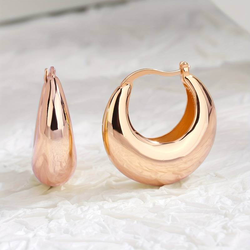 Boucles d'oreilles épaisses en or 18 carats - Boucles d'oreilles ouvertes épaisses