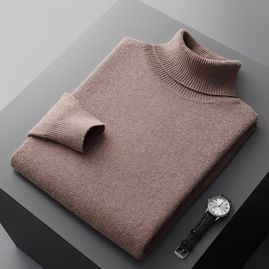 Osborn - Pull à col roulé simple pour hommes