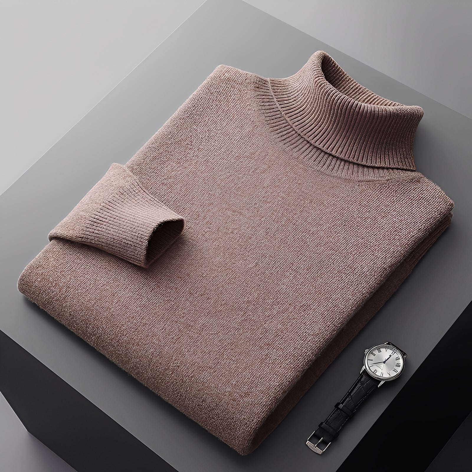 Osborn - Pull à col roulé simple pour hommes