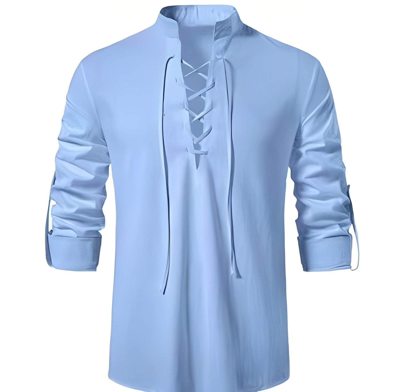 Josué - Chemise chic à col en V avec dentelle pour homme