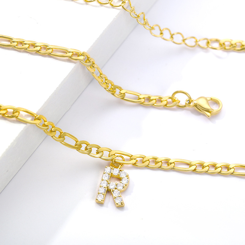 Cheville avec Initiale - Bracelet de cheville avec votre initiale