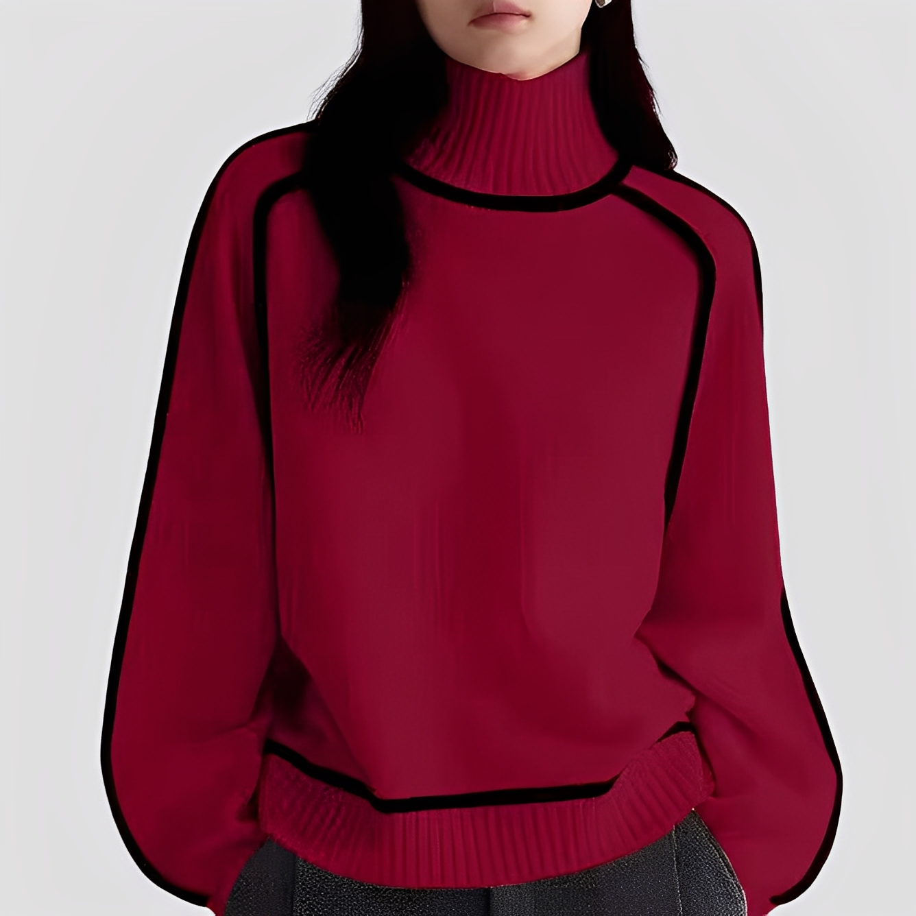 Azalea - Women's sweater with wide and elegant turtleneck collar