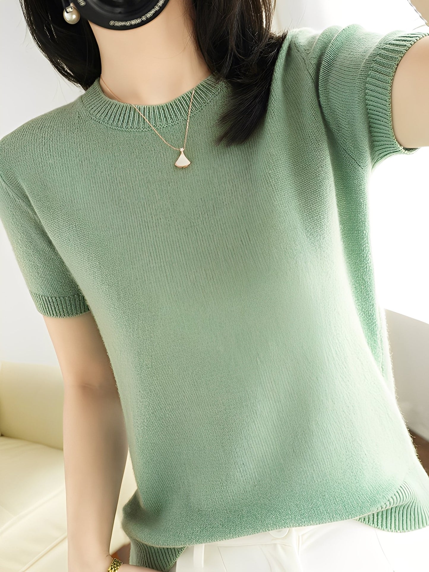 Blandine - Short-sleeved sweater for women