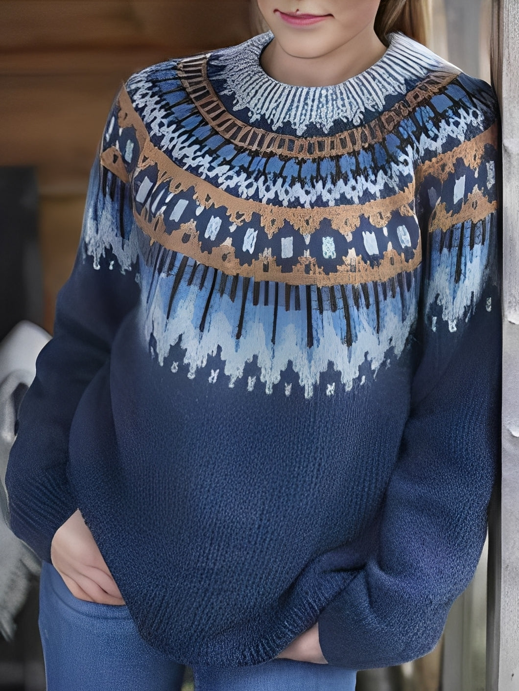 Lorine - Pull chaud avec motif élégant pour femmes