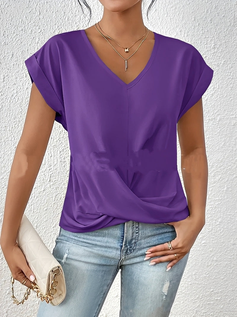 Lucie – T-shirt à col en V pour femmes – pour tous les jours