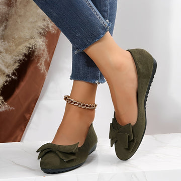 Megan - Chaussures décontractées en daim avec nœud pour femmes