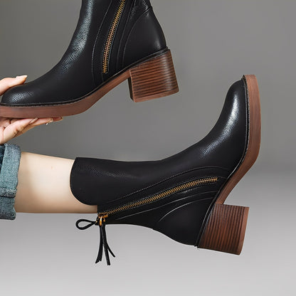 Pamella - Bottes en cuir classiques pour femme à la cheville