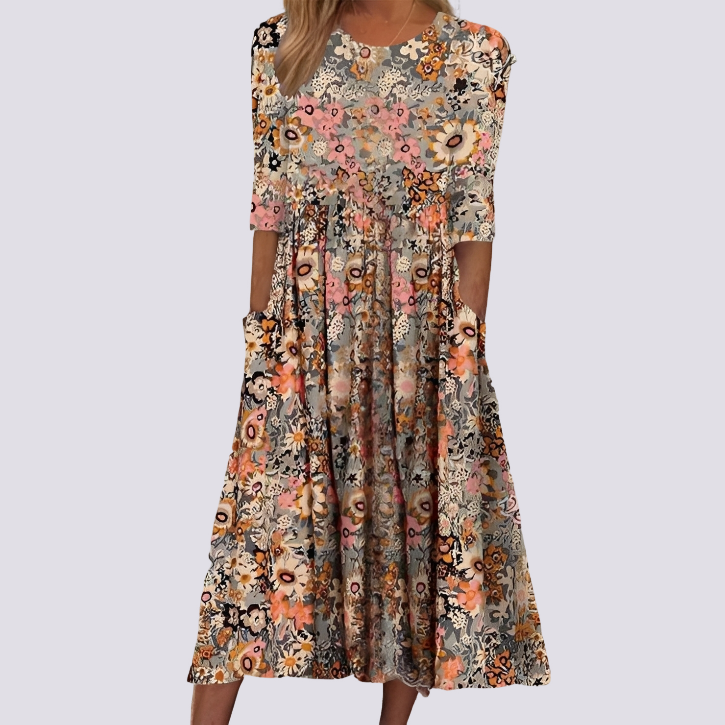Lucie - Robe longue fleurie élégante