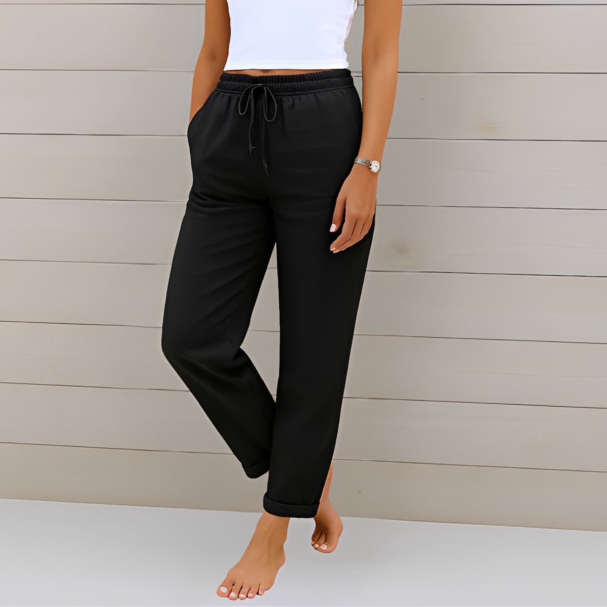 Audrey - Pantalon Décontracté à Cordon