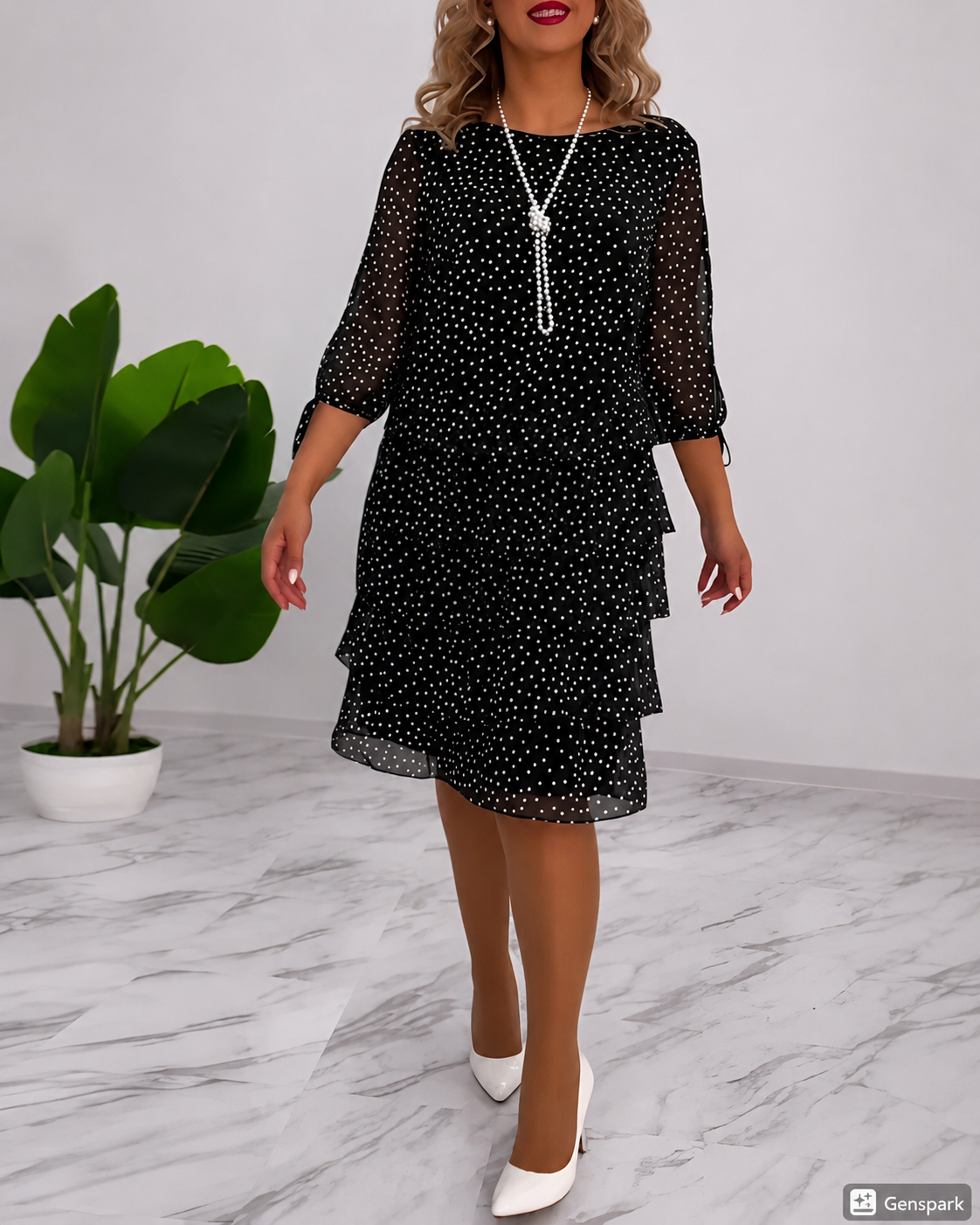 Carey - Robe à Pois Élégante