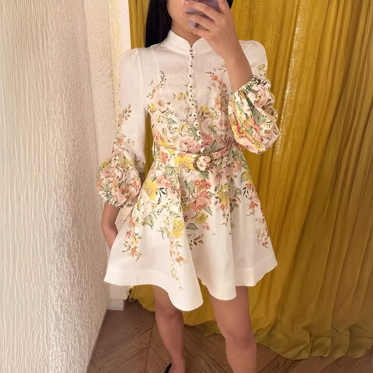 Debra - Robe courte chic avec boutons pour femmes