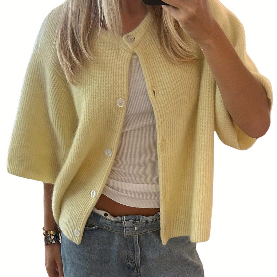 Margie - Cardigan ample à manches courtes pour femmes