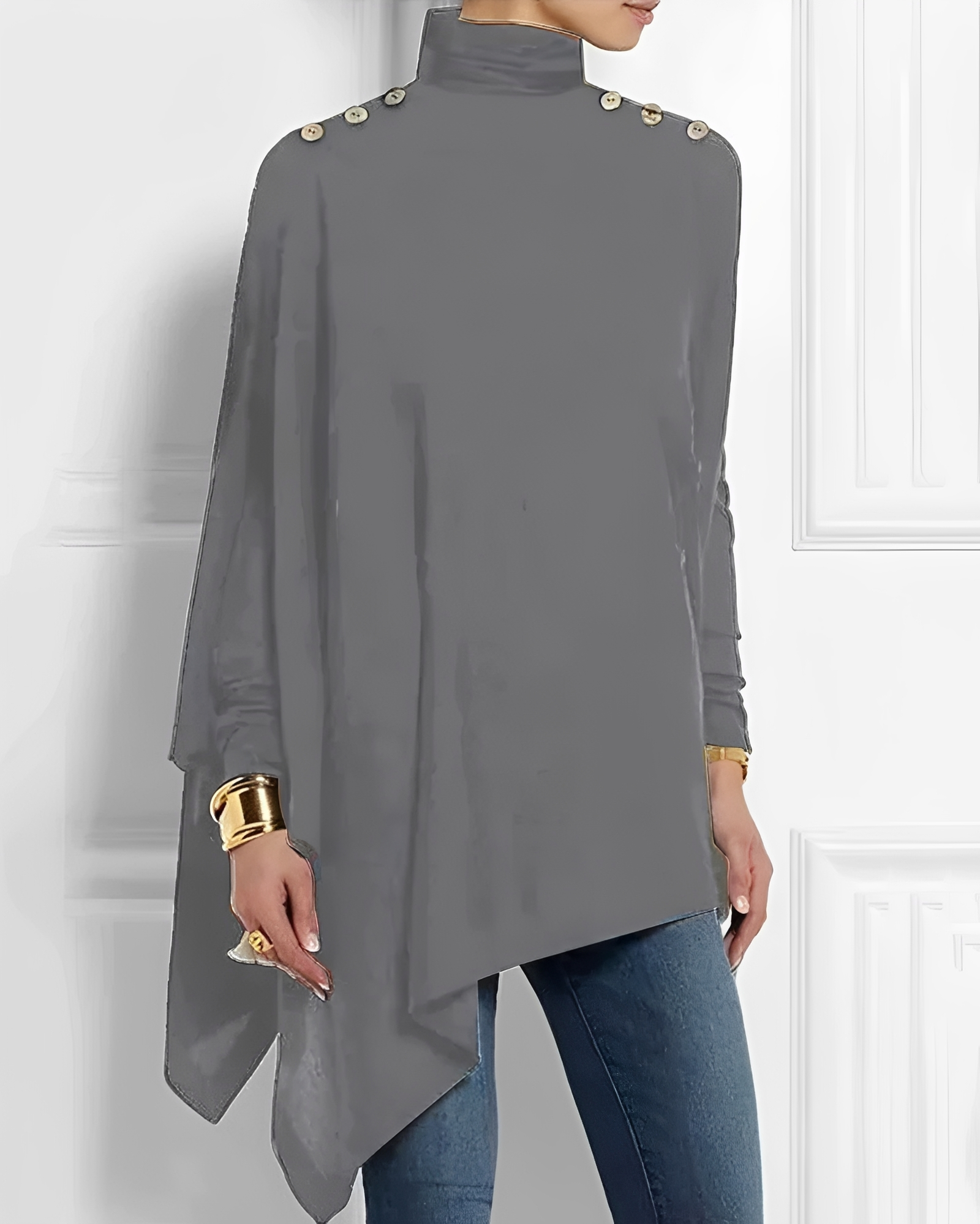 Rhoslyn - Chemise élégante à col roulé