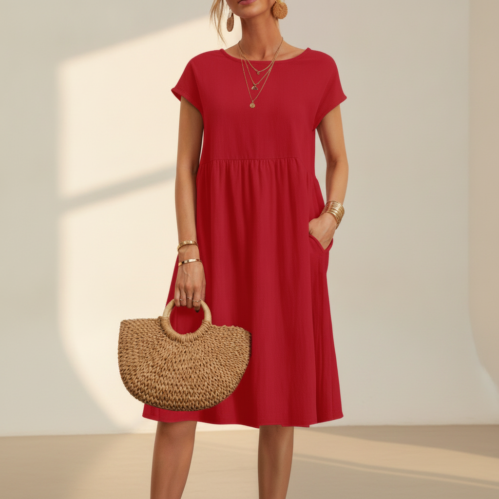 Nubia - Robe Midi Élégante à Col Rond