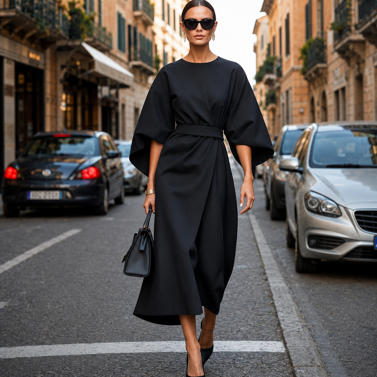 Sonia - Robe à Manches Chauve-Souris à la Mode