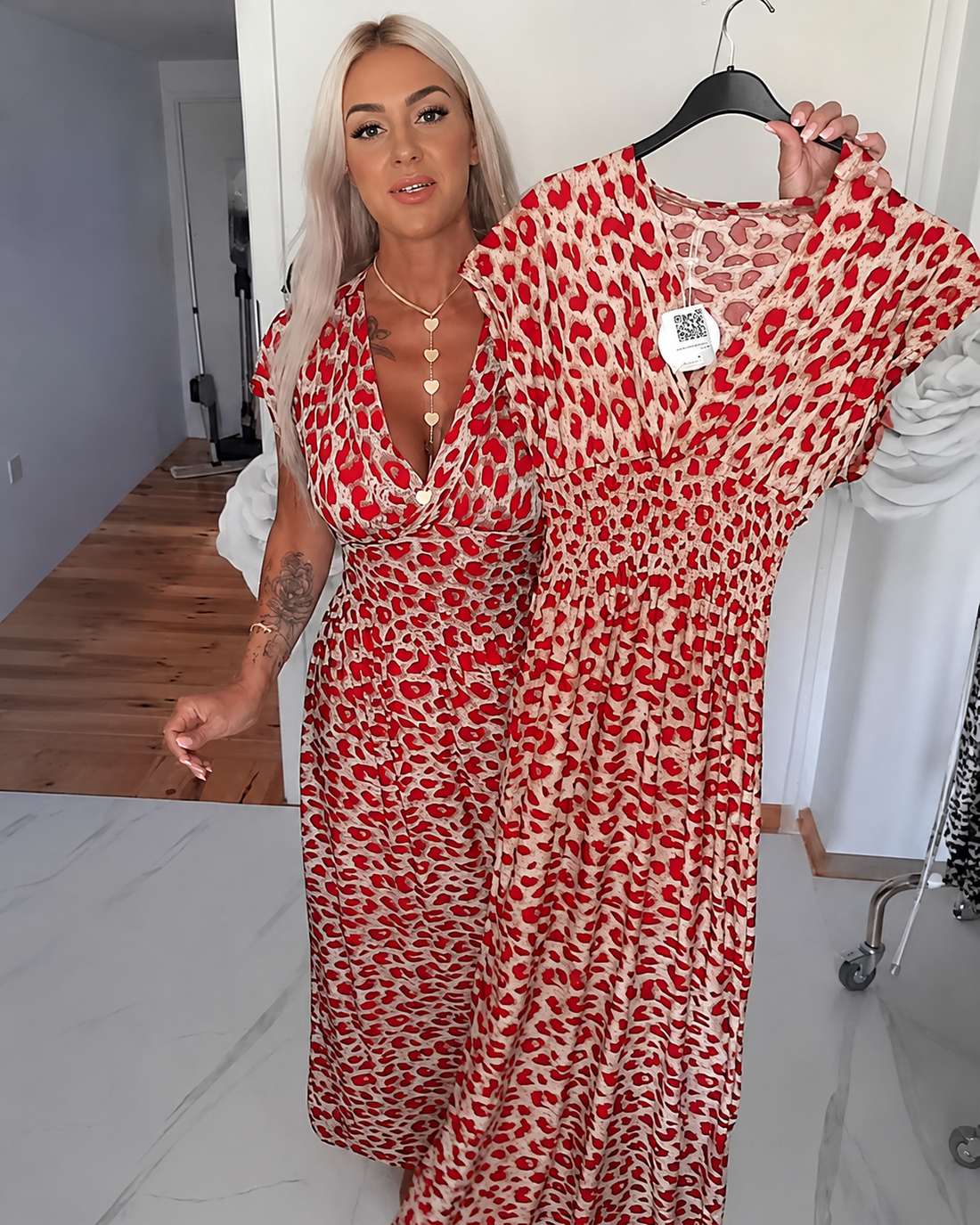 Dyshelle - Élégante Robe Bohème à Encolure en V