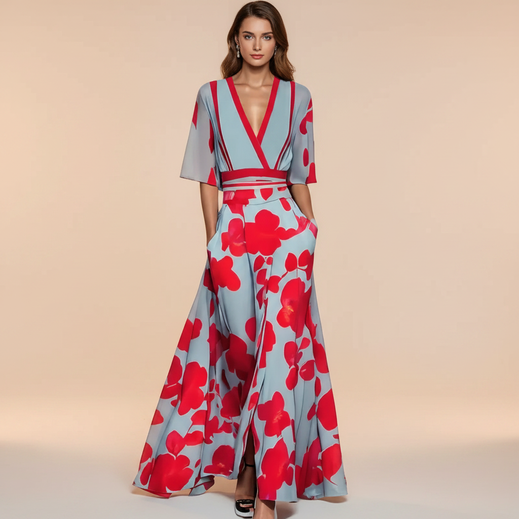 Gianna - Robe Maxi Stylée à Col V