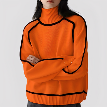 Azalea - Women's sweater with wide and elegant turtleneck collar