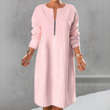 Marion - Robe Chic à Manches Longues avec Zip
