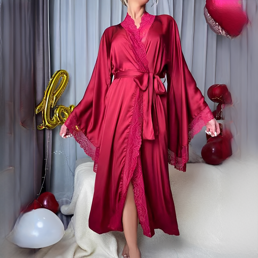 Joannah - Robe de chambre en dentelle longue pour femme