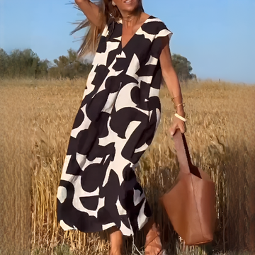 Vicky - Robe Chic à Col V Coupe Large