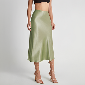 Emilia - Jupe midi fluide à taille haute