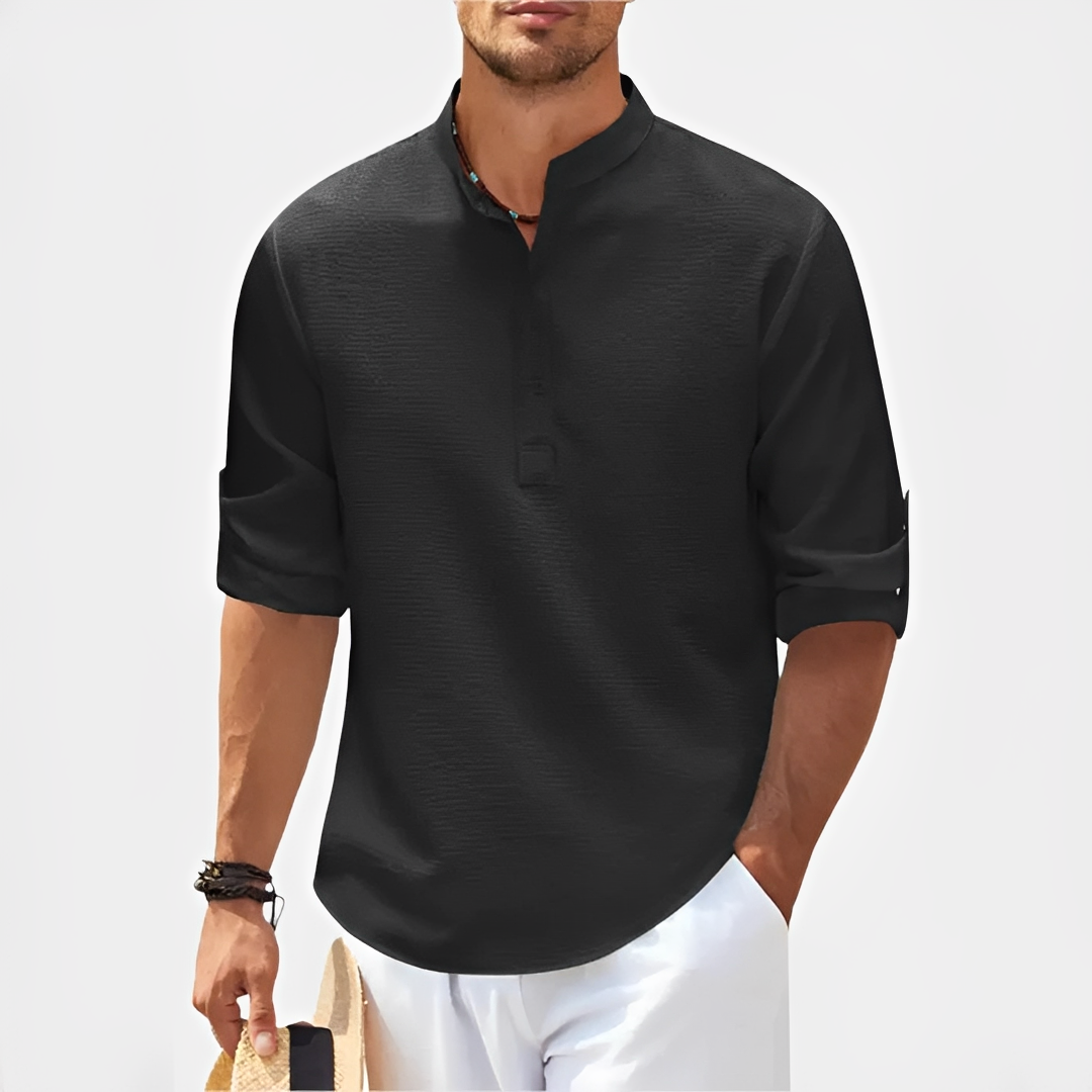 Khenneth - Chemise moderne d'été à manches longues pour homme