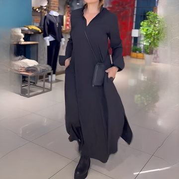Cassie - Robe Longue Décontractée à Manches
