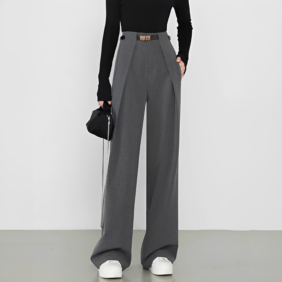 Hasmin - Pantalons droits avec poches simples