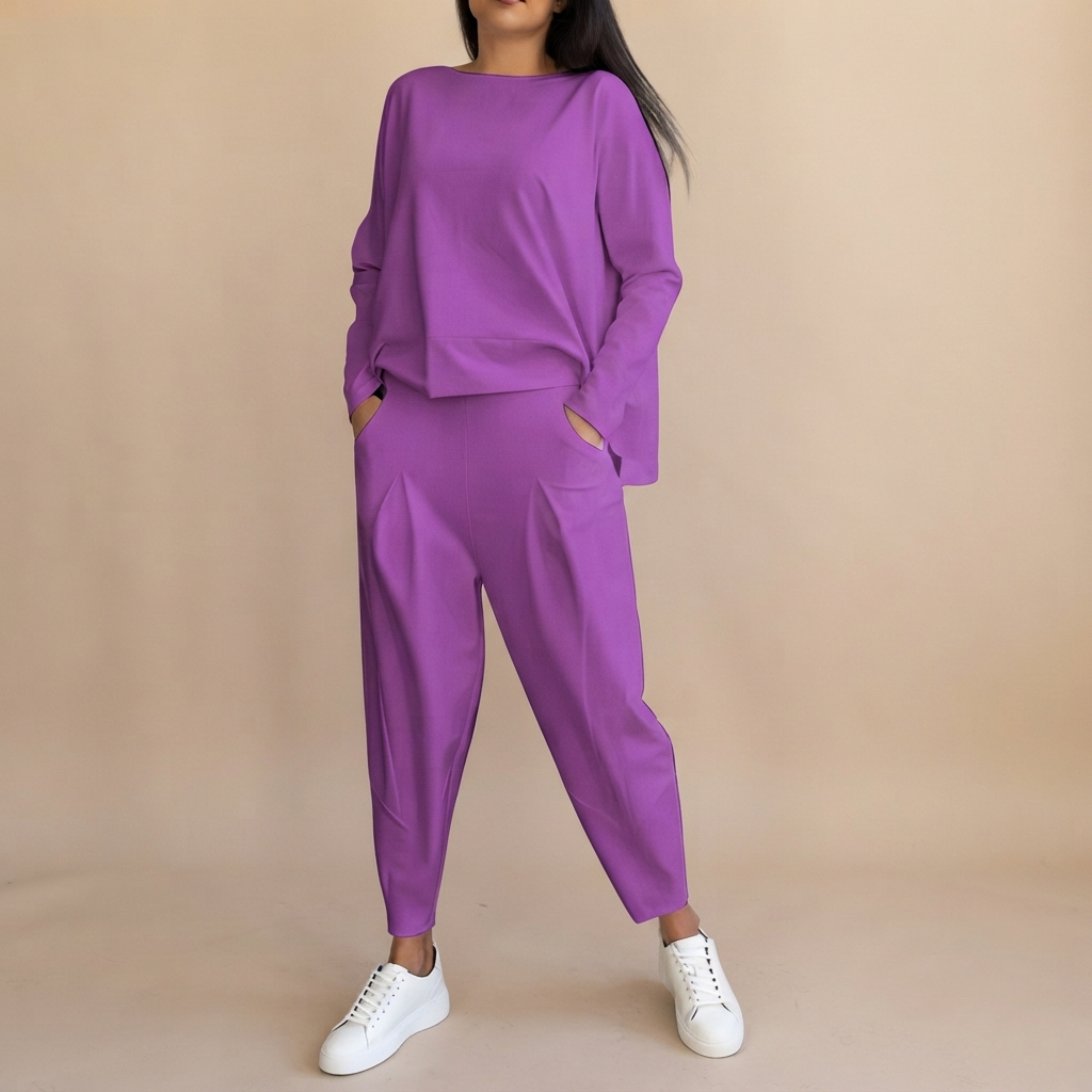 Emilyn - Ensemble Pantalon Décontracté Coupe Ample