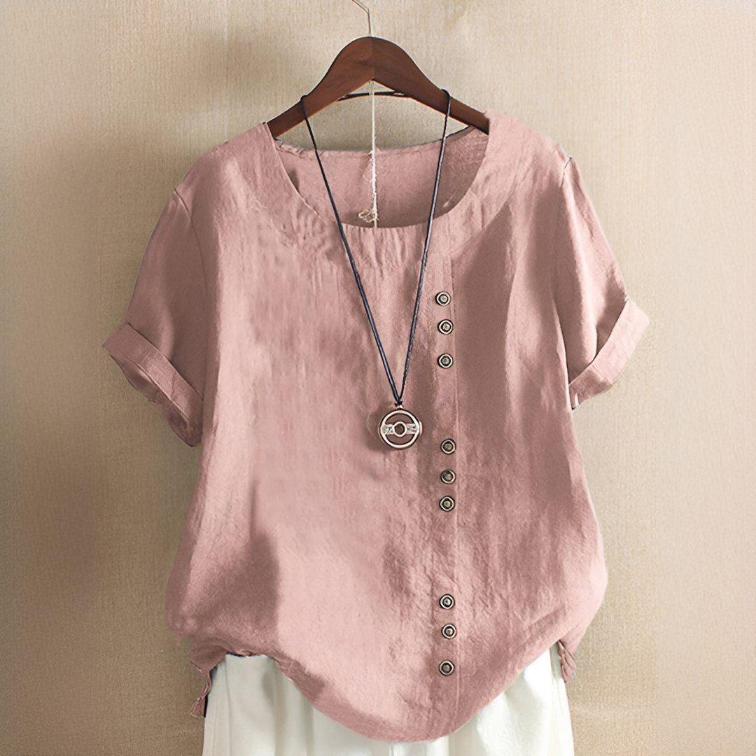 Noelle - Blouse Stylée à Boutons et Coupe Ample