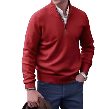 Matéo - Half-zip knitted sweater for men