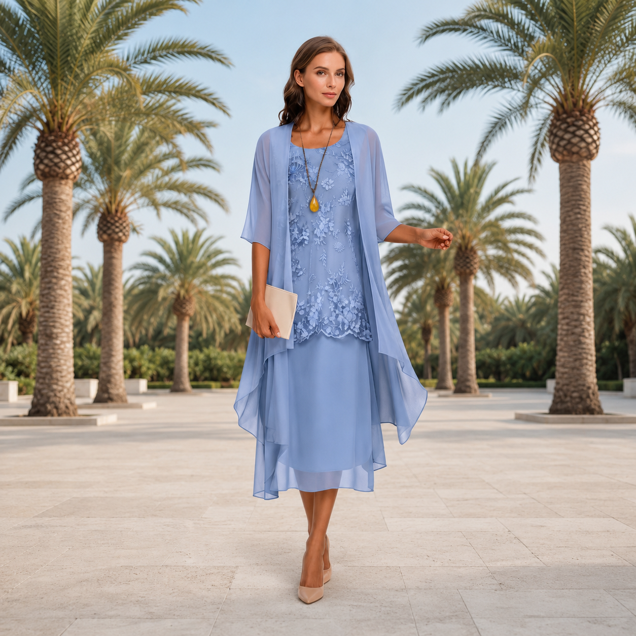 Krystal - Robe midi élégante deux pièces