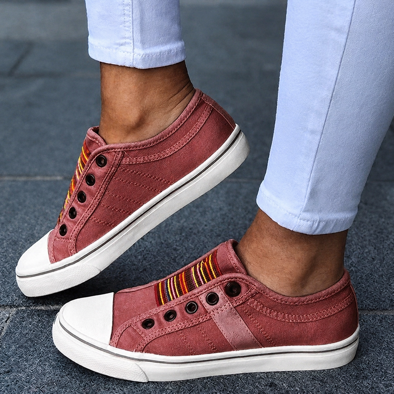 Jorrie - Baskets Classiques en Toile Élastique
