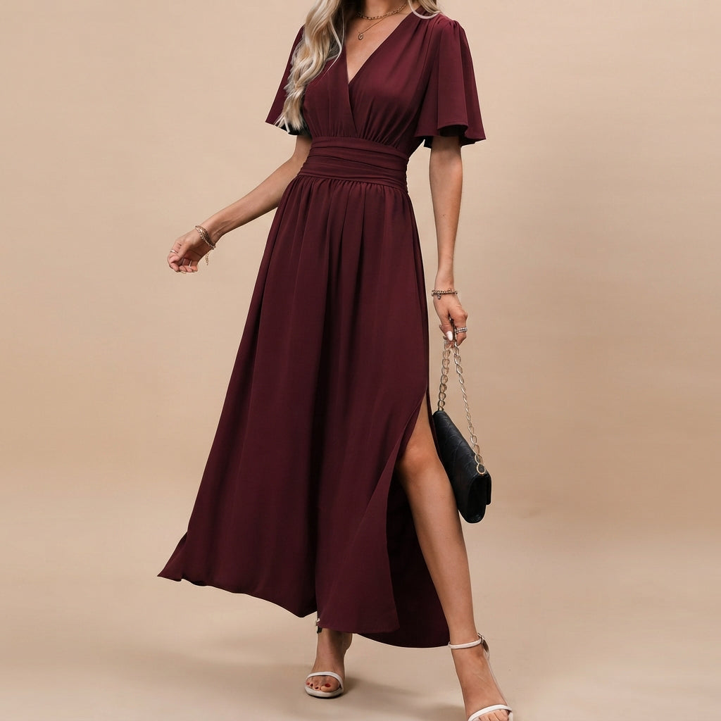 Leyli - Robe Midi Élégante Fendue