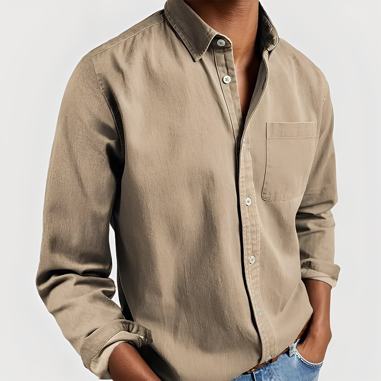 Kaspar - Chemise à manches longues décontractée pour homme