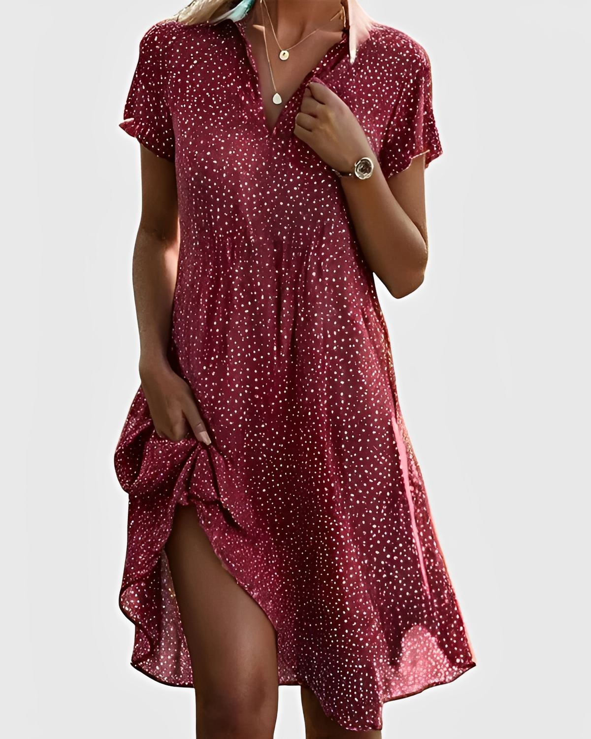 Vivella - Robe Midi Élégante à Col V
