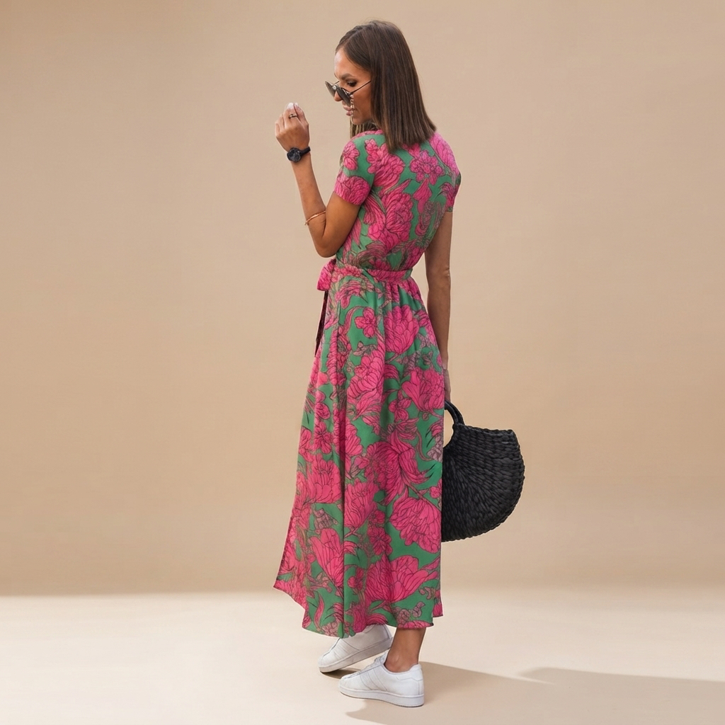 Sophie - Robe Midi Élégante et Fluide