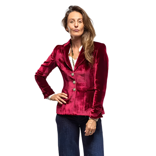 Martha - Blazer stylé avec col revers en velours pour femmes