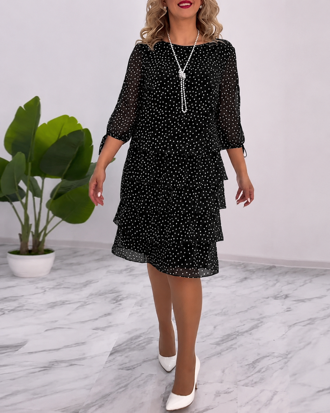 Bezia - Robe Midi Élégante à Couches