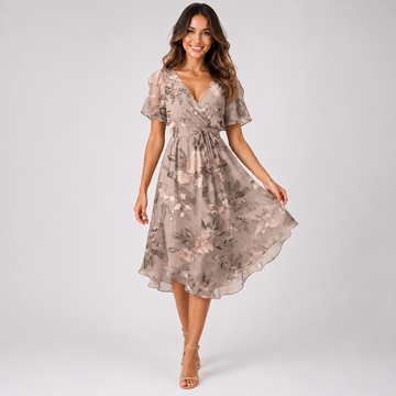 Elsinya - Robe Midi Stylée et Fluide