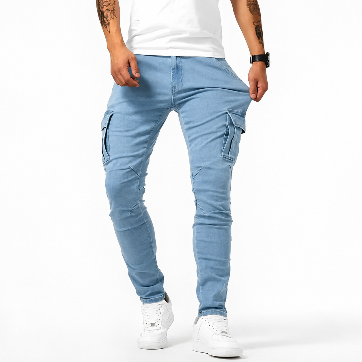 Zilton - Pantalon Cargo Ajusté Décontracté