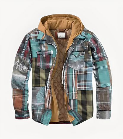 Reveur - Checked jacket with hood for men
