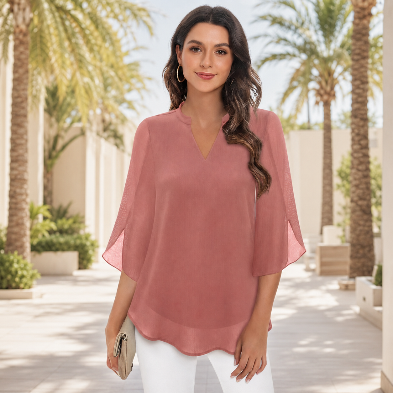Arsine - Blouse élégante à coupe ample et col en V