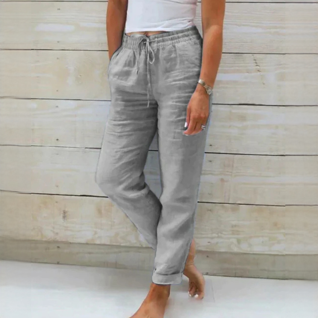 Dyan - Elegant trousers with adjustable drawstring for women