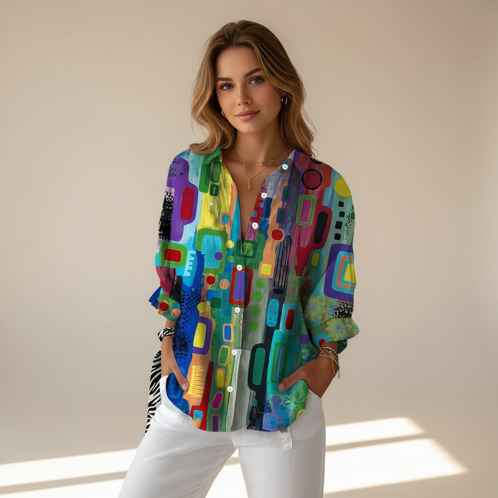 Naeryn - Chemise Imprimée Boutonnée Stylée