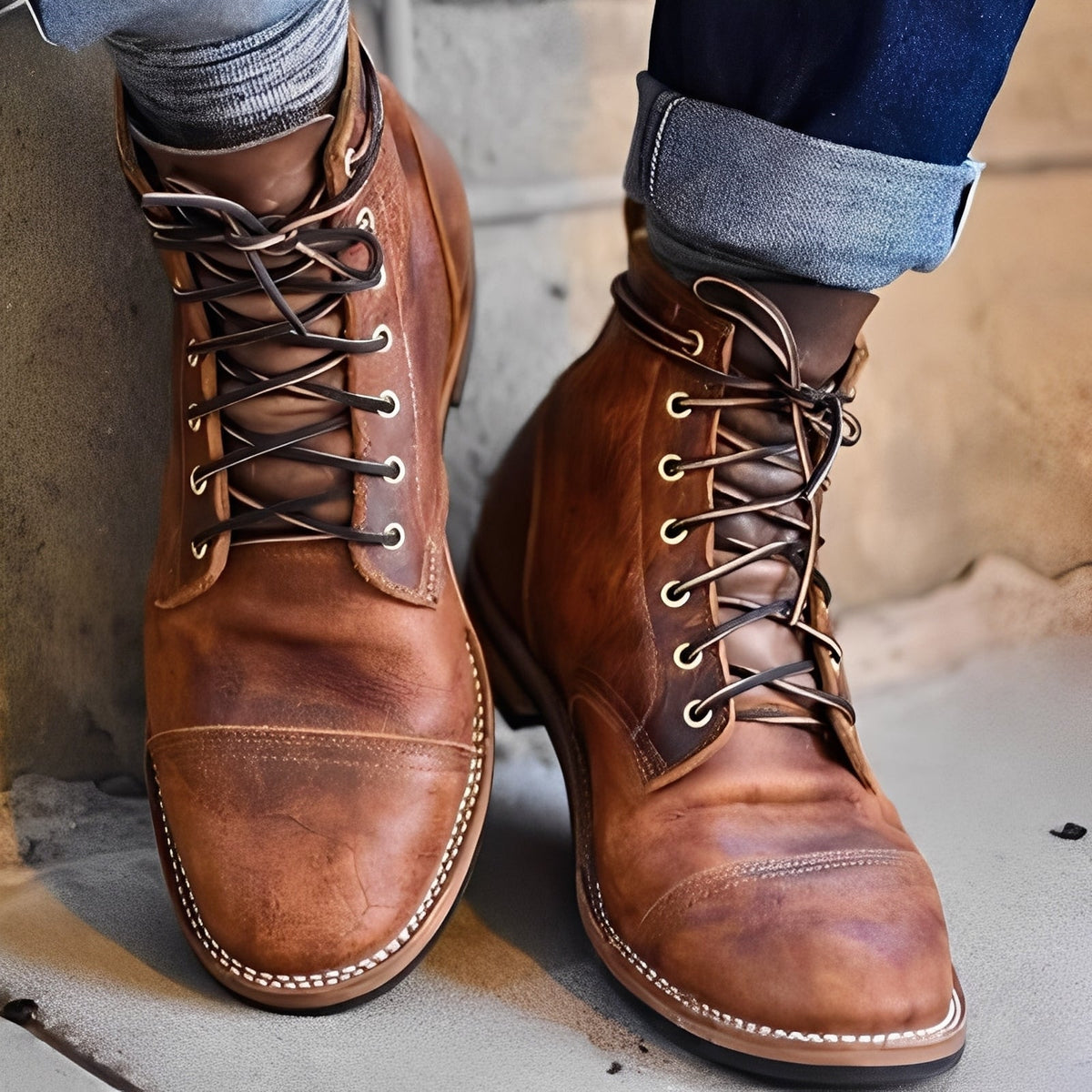 Lucrèce - Bottines vintage à lacets