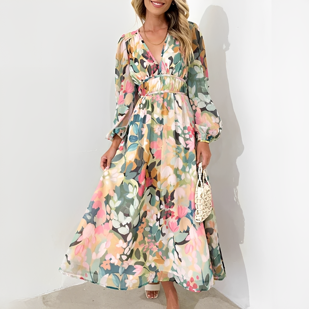 Kiara - Robe Élégante à Manches Longues Fluides