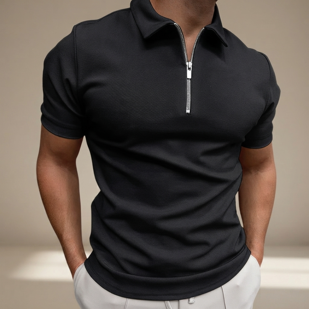 Kesean - Polo Décontracté à Demi-Zip